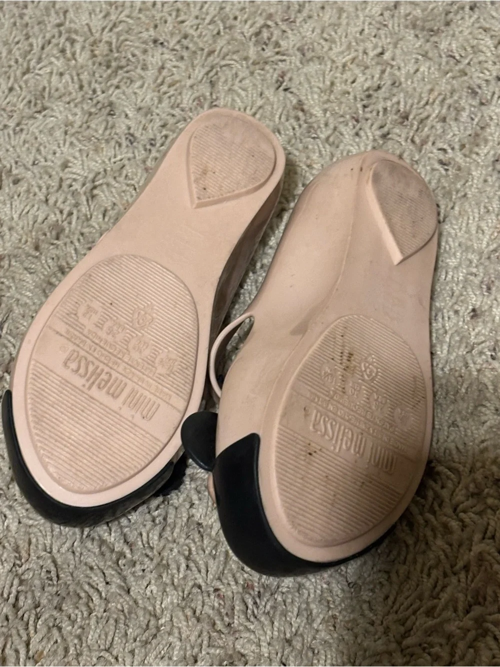 Mini Melissa Pink and Black Minnie Mouse Mary Jane Shoes